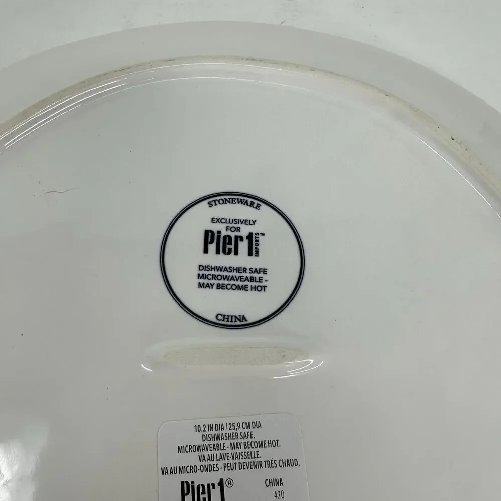 NWT Pier 1 Buffalo Harvest Pumpkin Plates - Black & White